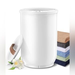 Large Towel Warmer for Bathroom - Heated Towel Warmers Bucket, Wood Handle